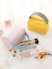 1 szt. Torba do przechowywania makijażu, torba podróżna, torba na pędzle do makijażu, kosmetyczka, przezroczysta kosmetyczka, materiał PU, przenośna kosmetyczka, torba do przechowywania kosmetyków, torba plażowa, niezbędny element podróży, jesienny niezbędnik uniwersytecki, niezbędny element podróży na wakacje, torba podróżna dla kobiet, kosmetyczka, organizer do makijażu