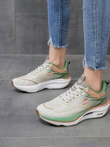 Unisex Teenagers' Height Increasing Breathable Fashion Versatile Comfortable Outdoor Running Sports Shoes, Suitable For Autumn - Green - View 6