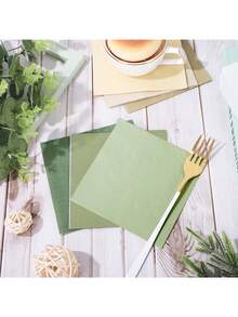 20/60/120 chiếc khăn ăn cocktail màu xanh lá cây xô thơm 2 lớp khăn giấy màu xanh lá cây xô thơm màu nude khăn ăn dùng một lần màu trắng sữa màu nâu xanh lá cây cho đám cưới đồ dùng cho tiệc cưới, 5 * 5 inch - Nhiều màu - Xem 5