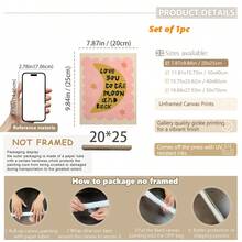 1/3 buc, Tablou de perete pe pânză, Decor de perete înrămat, Decor pentru camera copiilor, Te iubesc până la lună și înapoi, Decor de perete roz, verde, albastru, Cadou pentru bebeluși, Decor pentru creșă, Decor pentru preșcolari, Cadou de ziua de naștere, Decor de sărbători pentru copii