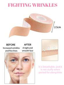 2 Volumes Face Tape | Facial Myofascial Lift Tape For Skin Firming, Tightening | Face, Neck And Forehead Lift Tape | Face Smoothing, Skin Lifting Facial Patches.Christmas, Winter, Pink, Graduation, Birthday, Holiday, Summer, Autumn, Spring, Y2K, Fancy Fashion, Women's Makeup, Makeup Party, Beach Travel, Camping, Outdoor School, Campus Travel, Festival Decoration Gifts, Roses, Girl Role Playing, Best Colors, Charm, Atmosphere