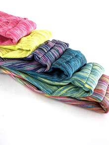 4条装女士高品质吸汗运动头带 - 宽大、弹力、纯色面料头带，适合跑步和健身，舒适防滑设计，女士头巾，冬季发饰，冬季发带，保暖头巾，女士围巾 - 彩色 - 查看 10