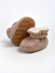 Botitas para bebé, pantuflas cálidas y acogedoras para bebé, zapatos tipo calcetín que se quedan puestos, fáciles de poner, regalos unisex para bebé, botas suaves antideslizantes y ajustables para recién nacidos niños y niñas