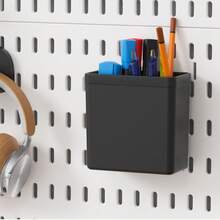 1pc Black Pegboard Wall Organizer, Multifunctional Wall Storage Rack, Suitable For Craft Room, Bathroom, Pantry, Office And Game Set, Wall Hanging Solution For Headphones, Keyboards, And Game Consoles, Utility Racks