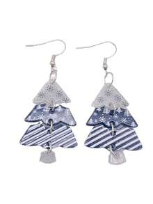 Un par de pendientes acrílicos en forma de árbol de Navidad, decoración creativa navideña. Accesorios festivos europeos y americanos. Uso diario tanto para hombres como para mujeres.