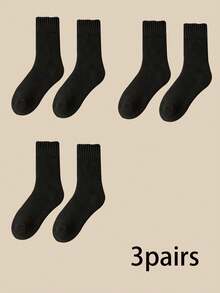 1/3 Pairs Wool Blend Socks, Warm Thickened Mid-Calf Socks For Men & Women, Autumn/Winter