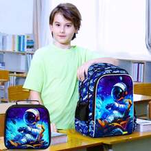 3PCS Backpack For Boys, 16-Inch Preschool Bags, Cool Elementary Kindergarten Backpacks Student Backpacks Essential For Back-To-School Season- Astronaut