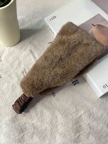 1 pezzo Fascia paraorecchie in finta pelliccia di coniglio larga, per l'autunno/inverno, fascia elastica antivento, paraorecchie di colore unito caldo per le donne - Come mostrato nella foto - Visualizzare 10