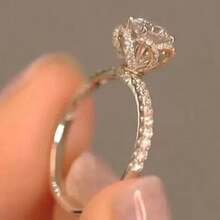 1pc Women's Fashion Ring, Unique Elegant, Zirconia Flower Decor Ring, Suitable For Valentine's Day, Vacation, Commute, Date, Party, Wedding, Engagement, Gift For Wife, Girlfriend, Mother Birthday, Anniversary, New Year, All Seasons