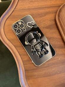 1pc Electroplated Bracket Phone Case, Shock-Proof Ultra-Thin Protective Cover With Hidden Stand, Camera Lens Protection, Compatible With IPhone7/8/11/12/13/14/15/X/XR/Xs/Plus/Pro/Pro Max/SE2/Mini Series, Phones