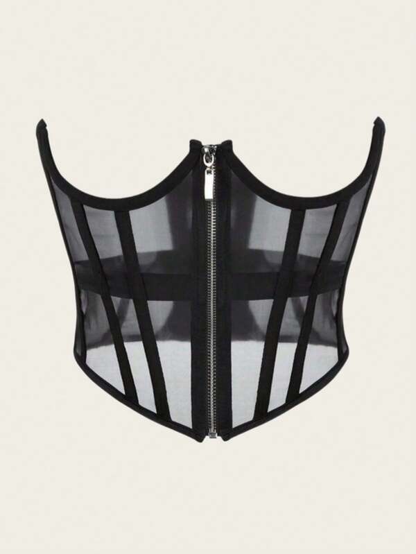 1 pezzo Corsetto in rete da donna, reggiseno traspirante e stringivita, adatto per Ognissanti, feste