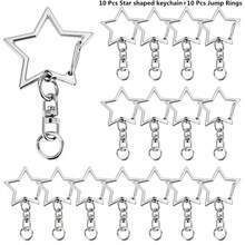 20/40/70个金属弹簧扣钥匙扣，4色旋转钩钥匙圈，带链条和开口环，适用于DIY工艺品、包包装饰、钥匙扣配件