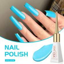 XEIJAYI 1pc 10Ml Long-Lasting Eggshell Glue Gel Nail Polish UV/LED Soak Off Gel Nail Polish For Nail Art DIY Salon Home Holiday Gift For Women - 寶藍色 - 查看 8