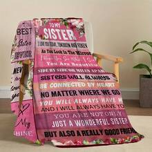 Heartfelt Sister's Gift,Modern Style, Versatile,Super Soft Flannel Printed 3D Blanket, As Birthday Gifts, Family, Wedding, Souvenir Blankets, Polyester Blankets Suitable For All Seasons, Washable, Machine Washable, Lightweight, Breathable, Comfortable, Warm, Unique, 280gsm For Him, Her Personalized Ideal Gifts For Her,Perfect Nap, Camping, Travel, Home, Daily Life, Office Decoration, Birthday, Anniversary, Valentine's Day, Thanksgiving, Christmas, Halloween, Wedding, New Year Gifts ,Sofa,Bed,Car,Bedroom,Living Room,Office,  Outdoor Camping, Beach,Wall Decoration - 多色16 - 查看 4