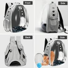 Cat Backpack, Pet Bubble Backpack, Pet Capsule Backpack, Small Space Pet Travel Bag, Waterproof And Breathable Pet Harness Approved By The Airline, Suitable For Travel, Hiking, Walking And Outdoor Use - 灰色 - 查看 2