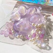 1 pieza Juguete de apretón de garra de gato de alivio de estrés extra grande, juguete de apretón de garra de gato transparente de 230g de grosor extra y de colores aleatorios para alivio de estrés