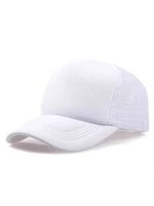 1 قطعة قبعة بيسبول كاجوال من القماش الشبكي المتنفس ذات لون واحد، قابلة للاستخدام من الجنسين، متنفسة ومناسبة للأنشطة الخارجية