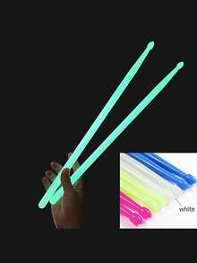 2 件 [夜光鼓槌] 5A 荧光鼓槌 | 霓虹彩色夜光鼓头，5 种鲜艳尺寸（白色、粉色、蓝色、绿色、紫色），适合爵士鼓和初学者鼓手 - 高品质非电动鼓配件 - 彩色 - 查看 11