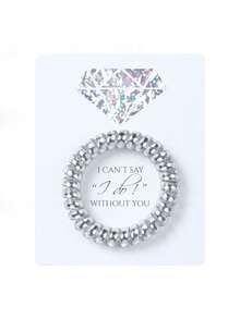 Set Of 6 Bridesmaid Gifts Spiral Hair Ties On A Proposal Card - Phone Cord Hair Tie For Bridal Shower, Bachelorette Party Favors, Maid Of Honor And Bridesmaid Proposal Gift - 彩色 - 查看 6