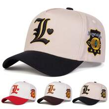 1Piece Men Letter L Love Heart Embroidered Patchwork Baseball Cap Outdoor Adjustable Sunscreen Leisure Hat Spring Autumn Travel Tourism Beach Vacation - Nhiều màu - Xem 1