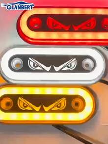 GLANBERT 2 dải đèn LED ô tô, đèn mắt quỷ động, đèn trang trí ô tô LED, đèn chiếu sáng rộng ngoài trời, đèn phụ trợ LED, phù hợp cho xe tải và xe máy - Nhiều màu - Xem 4