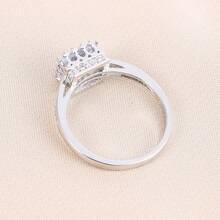 1 verighetă/inel de logodnă pătrat cu zirconiu cubic, bijuterie placată cu aur