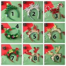 1 pieza Diadema con árbol de Navidad con luces intermitentes, accesorios de disfraz unisex para fiesta de Año Nuevo, incluye bastón, copo de nieve, cuernos, tocado de reno con luces, utilería para espectáculos