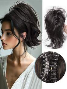 短款卷曲合成爪夹马尾假发 女士高髻马尾 - 彩色 - 查看 13