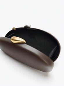 Bolso de mano con cierre metálico para mujer, forma de concha, para cena y fiesta, nueva colección otoño-invierno 2025