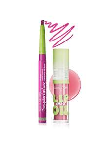 coolstory 2pcs Lip Makeup Set (Lip Liner Pencil + Lip Oil), Outline Lip Line With Pencil, Moisturizing & Nourishing Creamy Lip Oil