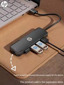 HP Docking Station USB With Type C Charging Adapter 2.0 Splitter Compatible With Apple Laptop Converter 4K Projection PD Charging Docking Station Four In One(Black, White, Milk Tea, Silver)