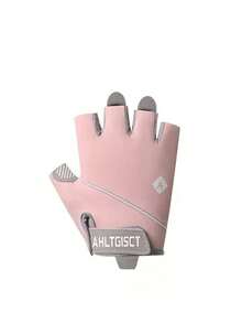 1 Pair Solid Color Letter Print Polyester Fiber Women Sports Fitness Half Finger Gloves, Breathable Anti-Slip Cycling Yoga Gym Training Unisex - B - View 19