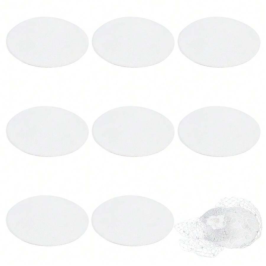 MAGICALCUTDIE 1box 8pcs EVA Cloth Round Fascinator Hat Base For Millinery Magic White 110x3mm - trắng - Xem 1