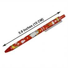 12pcs Christmas Gel Pens, Cartoon Retractable Ballpoint Pens With Classic Christmas Elements Like Santa Claus, Christmas Tree, Snowman, Reindeer, Black Ink, Suitable For School, Christmas Party Favors, Christmas Gift Fillers, Gift Packaging Decorations