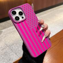 Funda para teléfono con diseño de bandera estadounidense rosa, compatible con iPhone 16, 15, 14 Pro Max, 13, 12, 11, XR y XS Plus. Fabricada en silicona TPU, ofrece protección contra golpes y caídas, además de una excelente sensación al tacto. Es el regalo ideal para familiares, amigos y seres queridos. - Morado - Ver 1