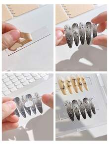 1件大容量美甲可穿戴指甲收纳盒透明指甲油展示相册防尘收纳盒美甲样品展示盒多尺寸加厚PP材质收纳盒