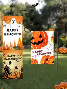 SRH 1pc Customizable Garden Flag With Halloween Theme Background, Personalized Text, Multiple Fonts And Color Options, Or Upload Custom Image (Halloween, Christmas Party Scene, Atmosphere Photo Etc.), Customize Your Own Style Garden Flag For Home, Garden, Outdoor Decor, Bedroom Decor, Halloween Decoration