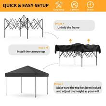 Pop Up Canopy, 10'x10' Folding Canopy With 3 Highters Adjustable, Outdoor Event Shelter UPF 50+ Gazebo Portable Tents For Parties Beach Camping Wedding