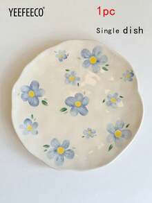 yeefeeco 1 pezzo Set tazza e piattino in ceramica, tazza da caffè e piattino con motivo floreale, tazza da tè carina e piattino, adatto per uso domestico, tè pomeridiano, ragazze e periodo di rientro a scuola