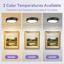 CANMEIJIA 1 件黑色铝制 LED 嵌入式吸顶灯，室内表面安装筒灯，聚光灯，AC185-265V，3 种色温模式（暖白、自然白、冷白），小巧尺寸，高输出，适用于卧室、客厅、厨房、浴室、购物中心 - 黑色明裝筒燈 - 查看 10