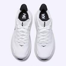 Hoka Clifton 10 White Running Shoes – Lightweight Cushioned Sneakers For Road Running, Everyday Training, Long Distance Comfort (1162030-WBLC) - Đen và trắng - Xem 2