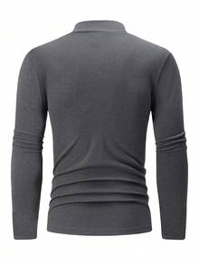 3 件套男士高领长袖 T 恤，双面羊毛面料，保暖休闲保暖内衣，秋冬