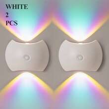 Luz de pared LED con sensor inteligente, lámpara de pared con sensor de movimiento interior, luz de pared LED inalámbrica, lámpara de pared, luz nocturna con batería, diseño adhesivo, giratoria, portátil, fácil de instalar, temperatura de color y brillo ajustables - Multicolor - Ver 21