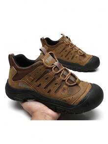 2025男士新款商务休闲鞋低帮时尚百搭驾车鞋登山鞋轻便防滑耐穿户外休闲运动鞋 - 黃色 - 查看 2