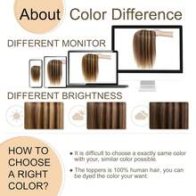 Hair Toppers For Women Fluffy Human Hair Topper 10inch Handmade Swiss Base Hairpieces 4.7* 5.1Inch No Bangs Top Extensions 360° Cover Hairloss Hair Extensions 3 Clips Topper For Women Hand-Made Top Hair Piece Middle Part With Thinning Hair - S4/27 - View 10