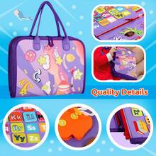 婴儿翻转学习板，感官发展活动板，多功能触觉玩具，可拆卸婴儿忙碌板，拼图学习玩具，培养认知能力 - 彩色 - 查看 5