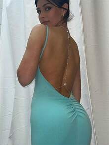 1 件优雅水晶链项链，新娘婚礼派对身体首饰配饰适合女性、特殊场合、节日、派对、日常佩戴