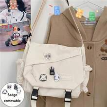 1pc Unisex Large Capacity Shoulder Bag, Vintage Postman Messenger Bag, Student Crossbody Bag, Campus Shoulder Bag