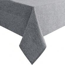 Faux Linen Rectangle Tablecloth - Wrinkle And Stain Resistant Washable Table Cloth For Kitchen Dining Room Holiday Table Cover For Dinner, Grey, 60 X 140 Inch - Grey140x60Rectangular - View 1