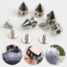 50/100/200pcs Punk Rivets, Cool Clothing, Bag, Hat DIY Crafting Cone Studs, Punk Style Rivet Accessories Screw Seats, Suitable For DIY Leather Crafts - 7mmx9.5mm Bullet Cone Studs And Metal Rivets - Multicolor - View 4
